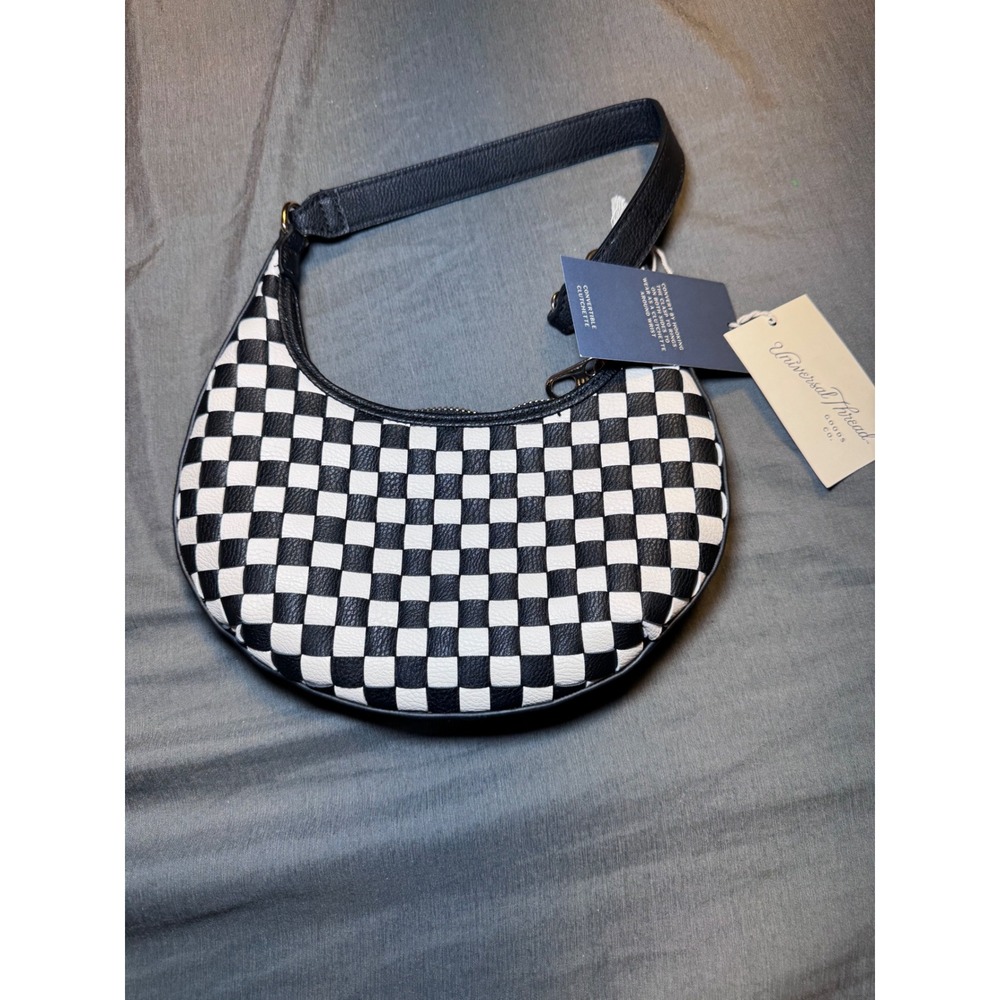 Universal Thread Black White Checkered Convertible Clutchette Shoulder Bag NWT